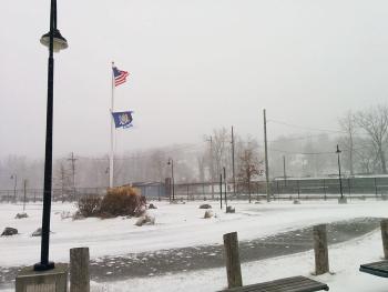 Strong winds during a January winter storm