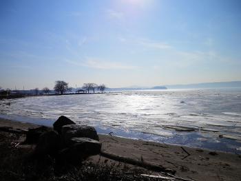 View of Senesqua Park (left) and Croton Point Park (distance) on the Hudson River