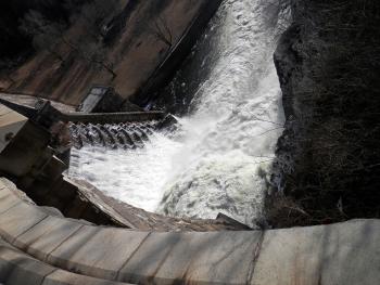 A fairly energetic Croton Dam spillway.