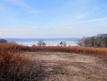 View of Haverstraw Bay from hilltop at Croton Point Park.