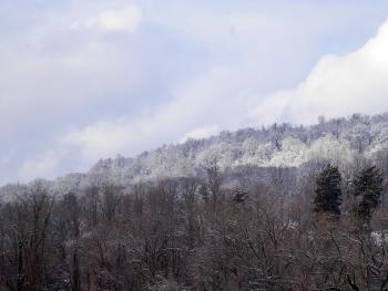 Elevation differences on clear display after  winter storm.